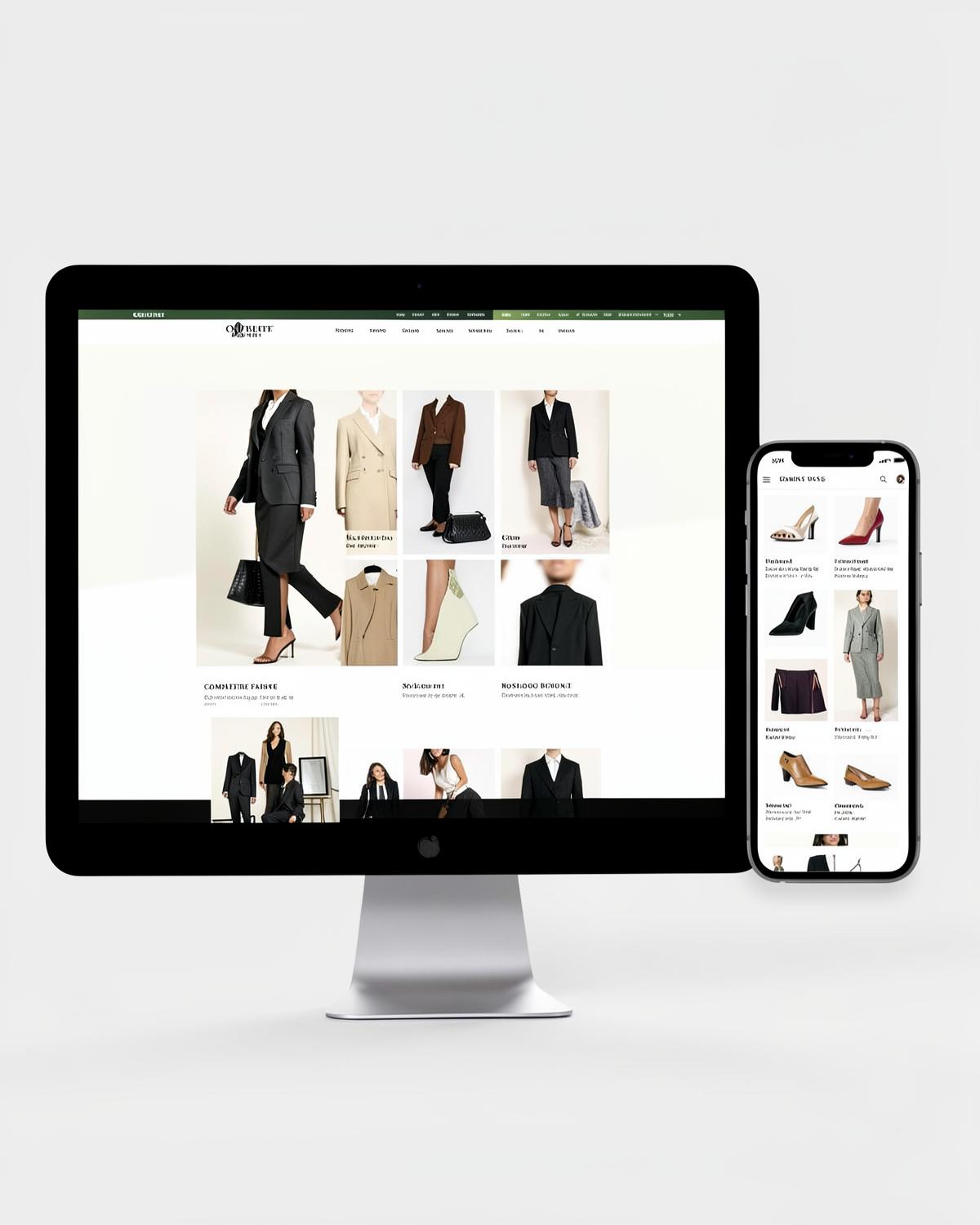 Complete Fashion Boutique ecommerce website concept shown on desktop and mobile